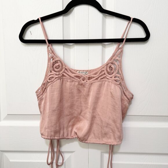 Women Free People Blouson Brami Cropped Camisole in Nude Pink Size Small - Picture 2 of 5